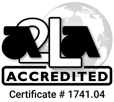 A2LA Accredited - Certificate 1741.04 - Cross Company - GVL