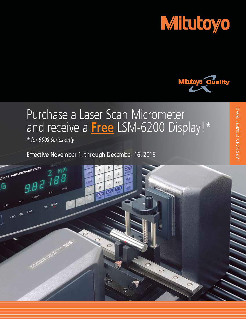Mitutoyo Laser Scan Micrometer Promo 2016 CrossCo