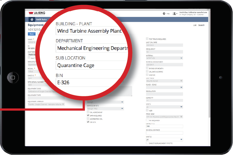 GageSuite Screenshot (Location Tracking)