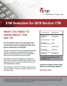 Take advantage of the IRS 179 and get a huge return on your investment! 1