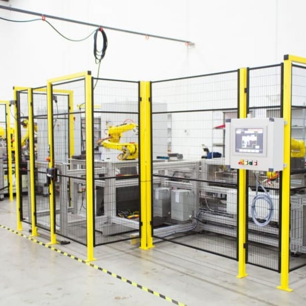 safety fencing in industrial setting