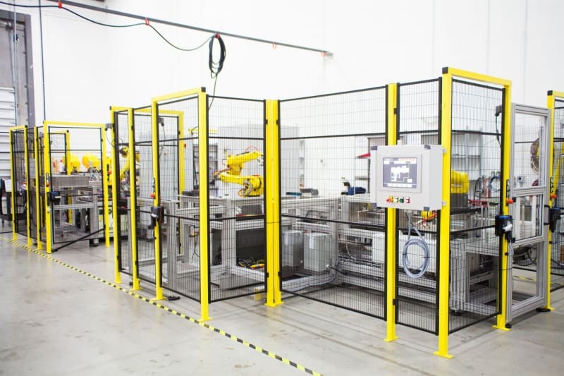 safety fencing in industrial setting