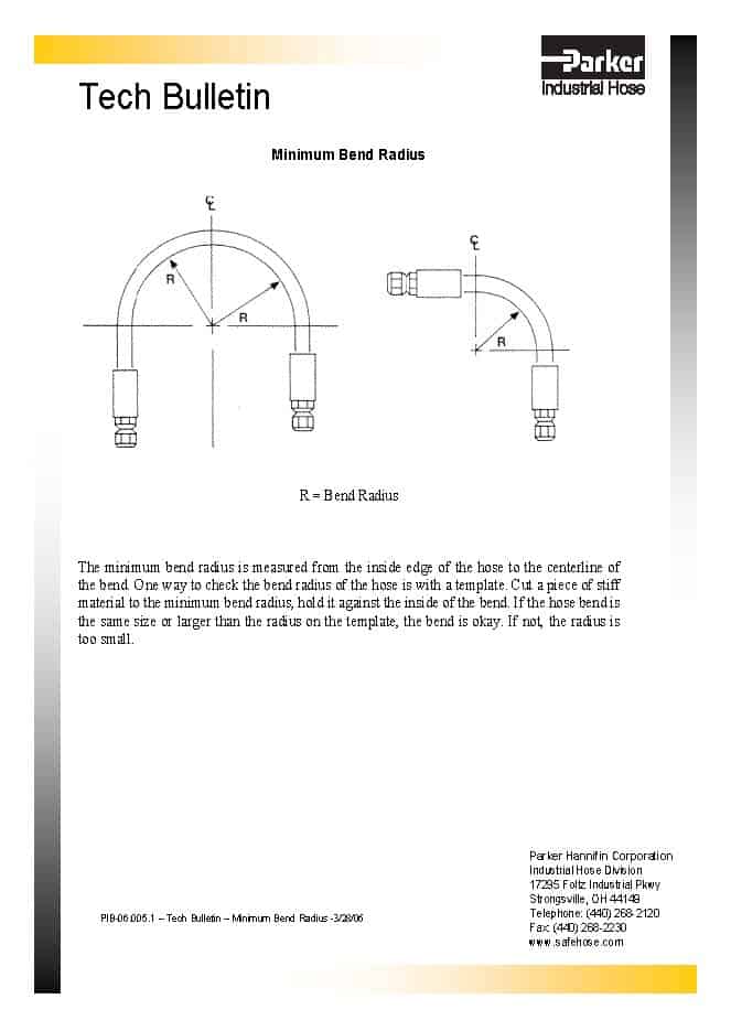 Minimum Bend Radius in Hose 1