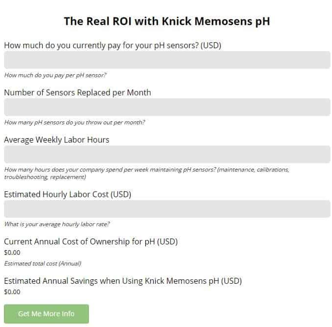 M4Knick Resource: Memosens pH ROI Calclulator 1