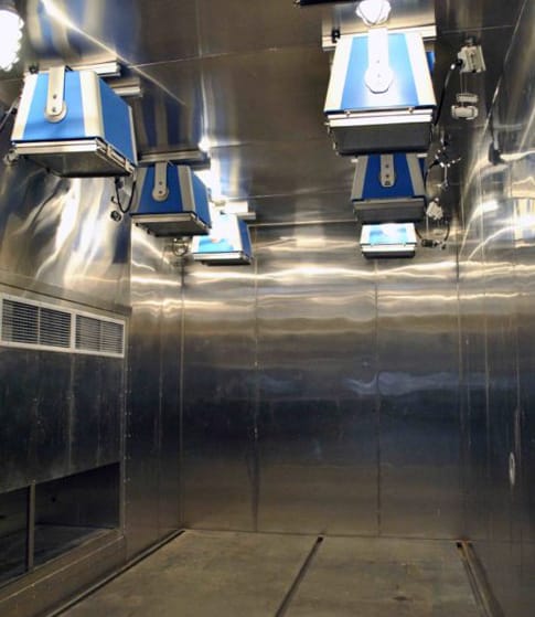 Sunlight simulator chamber at cross testing facility