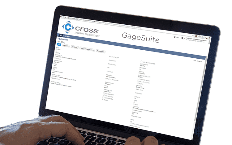 cross gagesuite calibration tracking software