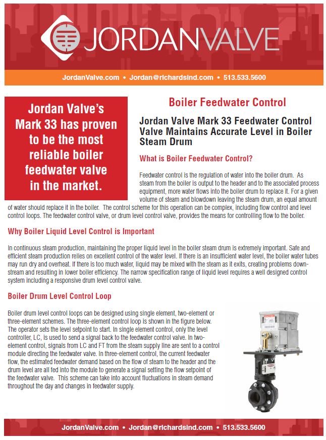 Jordan Valve Article: Boiler Feedwater Control 2