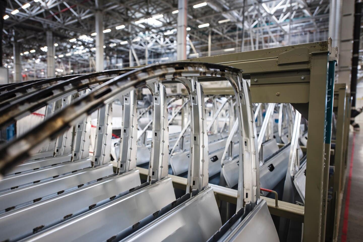 metal doors in a manufacturing facility