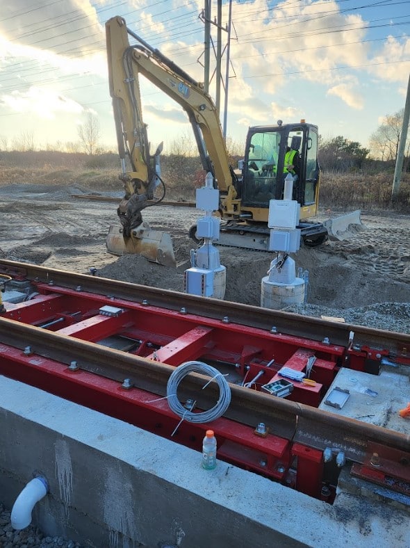 construction equipment for rail scale install