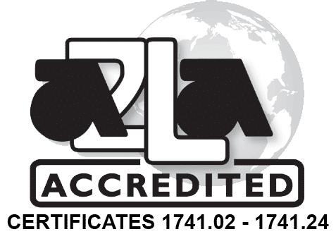 A2LA Logo Certificates 1741.02 - 1741.24