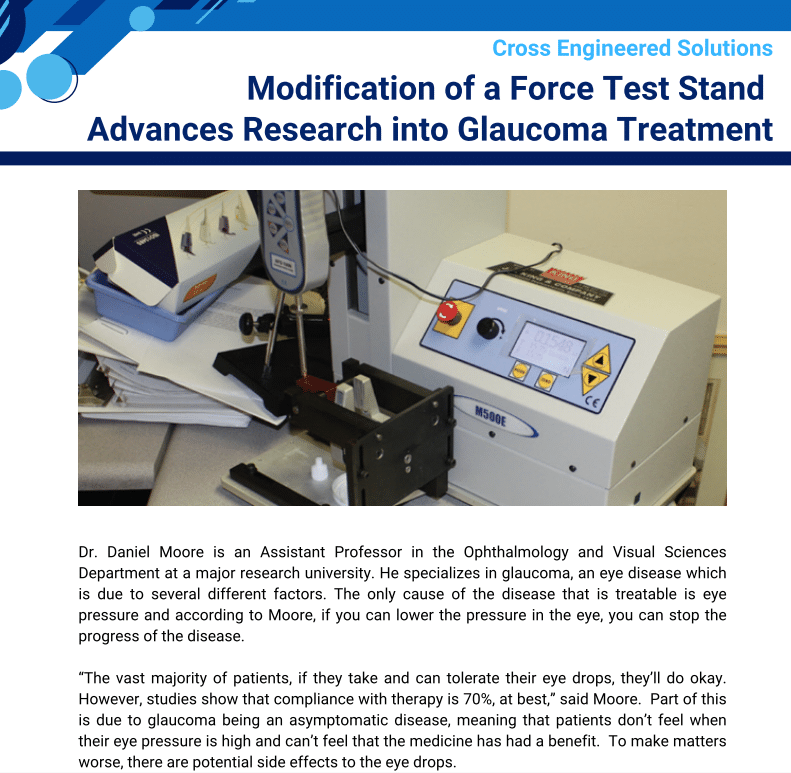 Engineering Application Note: Modification of a Force Test Stand Advances Research Into Glaucoma Treatment 3