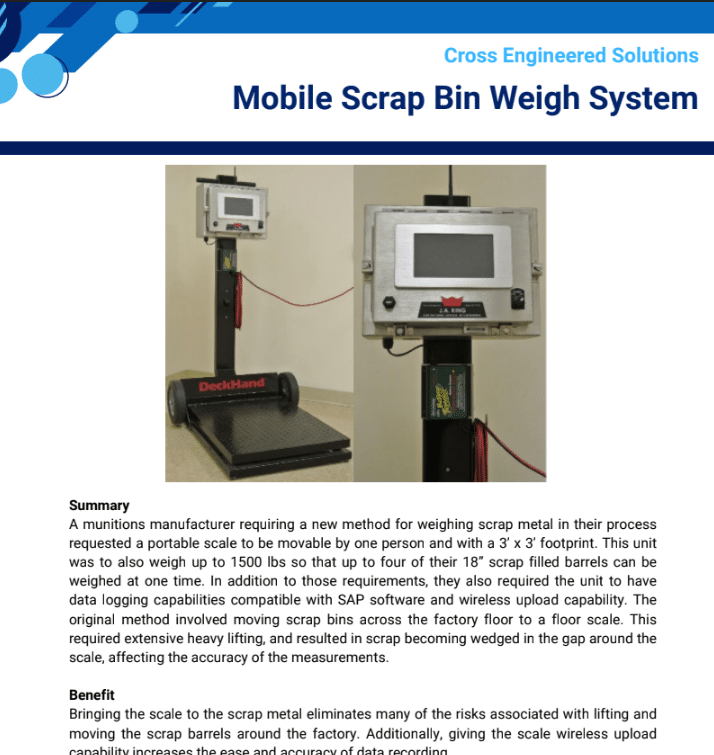 Engineering Application Note: Mobile Scrap Bin Weigh System 1