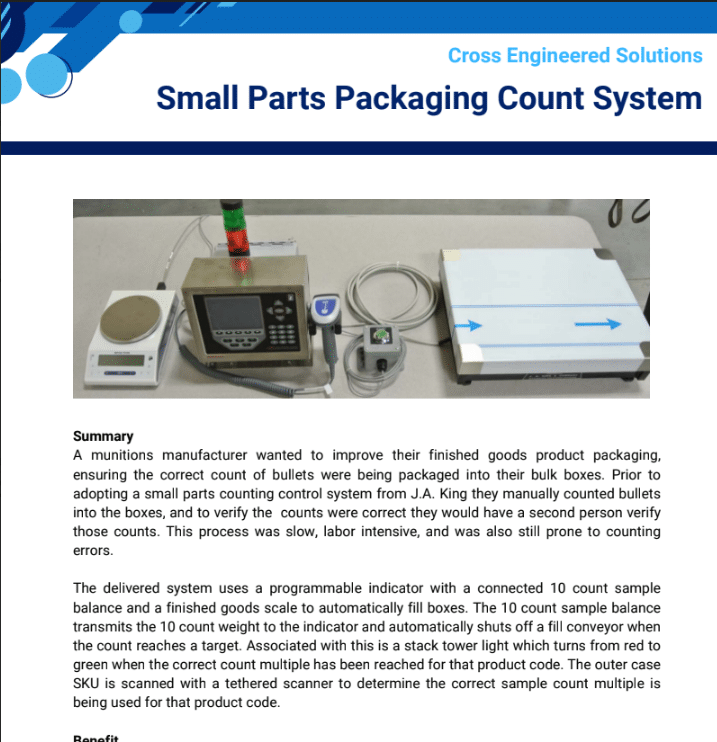 Engineering Application Note: Small Parts Packaging Count System 1