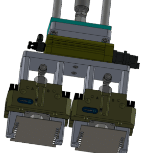 Dual Schunk Gripper EOAT, with vacuum grip assist and attached EOAT Rotary 1