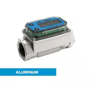 Turbine Flow Meter, Battery Powered Display, Aluminum Body for Solvents and Fuel