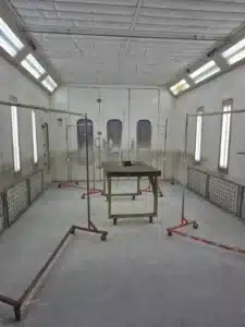 Multi-probe temperature uniformity survey rig deployed inside a large walk-in industrial curing oven for thermal compliance mapping