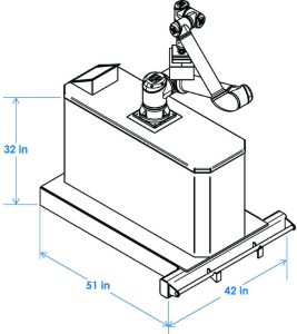 Robotic palletizer diagram by cross