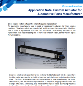 Custom Actuator for Automotive Parts Manufacturer-thumb