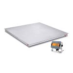 304 stainless steel, flat surface decks with 4 IP68 load cells, fixed top plate (5 mm/0.196 in. thick) with structural bracing for stiff construction