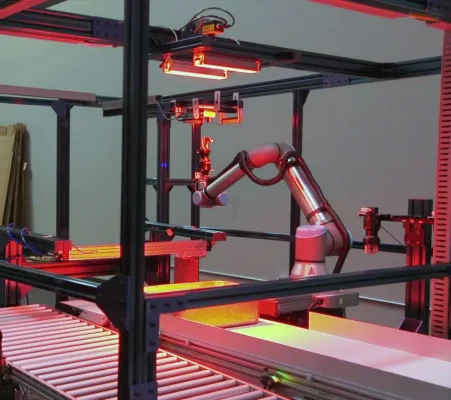 UR16e Collaborative Robot - Application - Conveyor in Dark Room