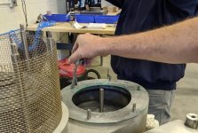 low pressure valve being repaired